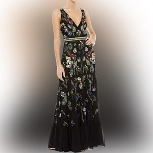 BRAND NEW WITH TAGS Mac Duggal Floral Beaded Dress, Size 14